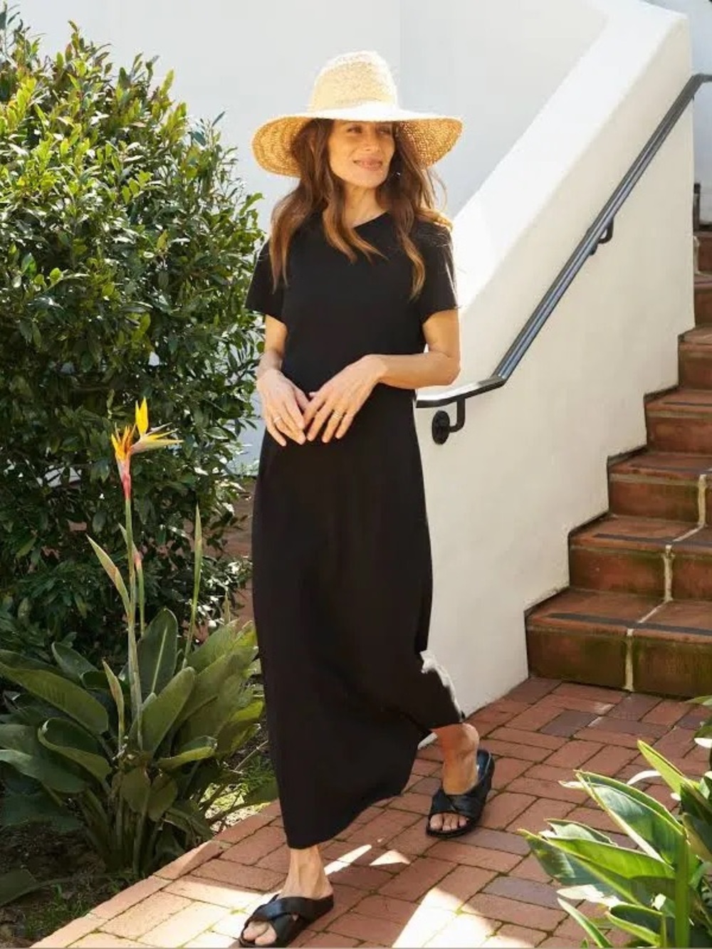 FRANK & EILEEN Harper Perfect Tee Maxi Dress Black Cotton Size XS